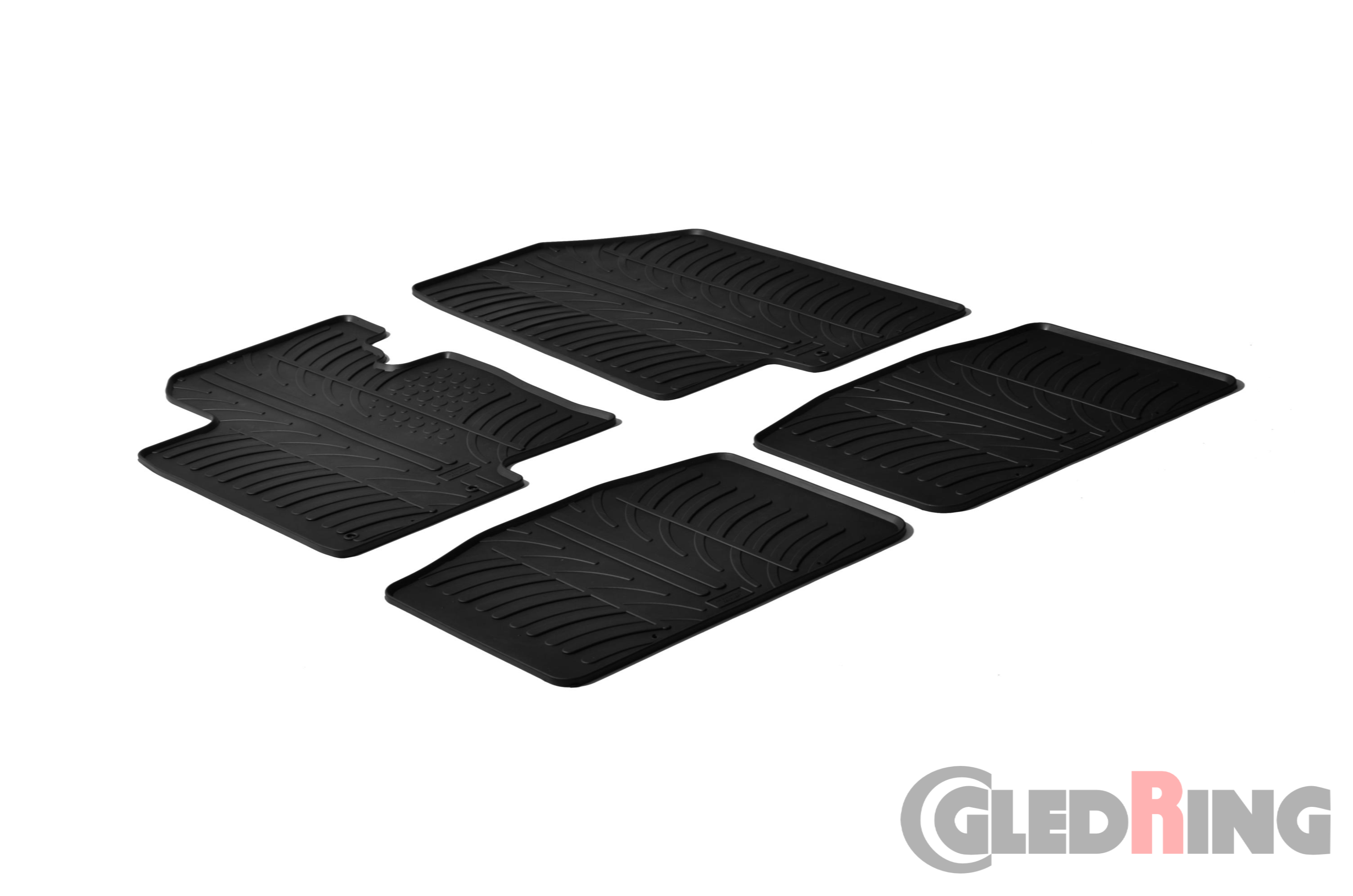 Original Gledring Passform Fußmatten Gummimatten 4 Tlg. Loch Fix. - KIA Optima 2012-04.2017 / FL 2016->